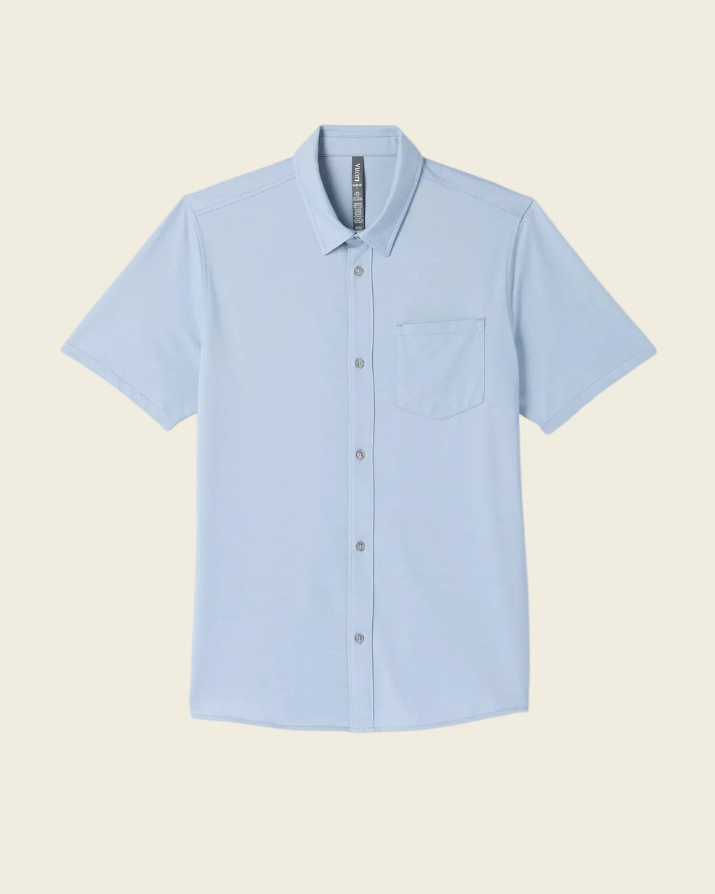 Light blue short-sleeve shirt on a white background