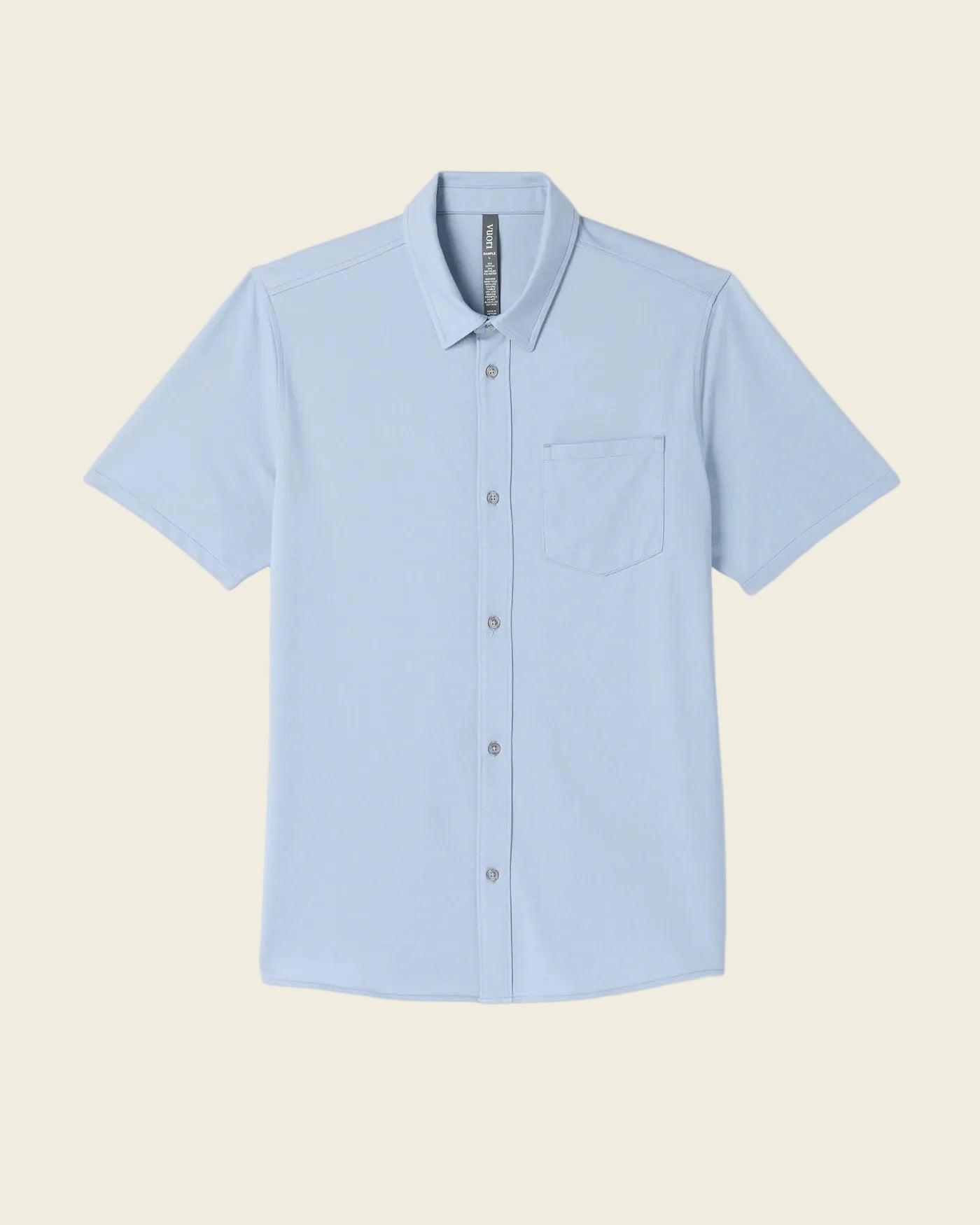Light blue short-sleeve shirt on a white background