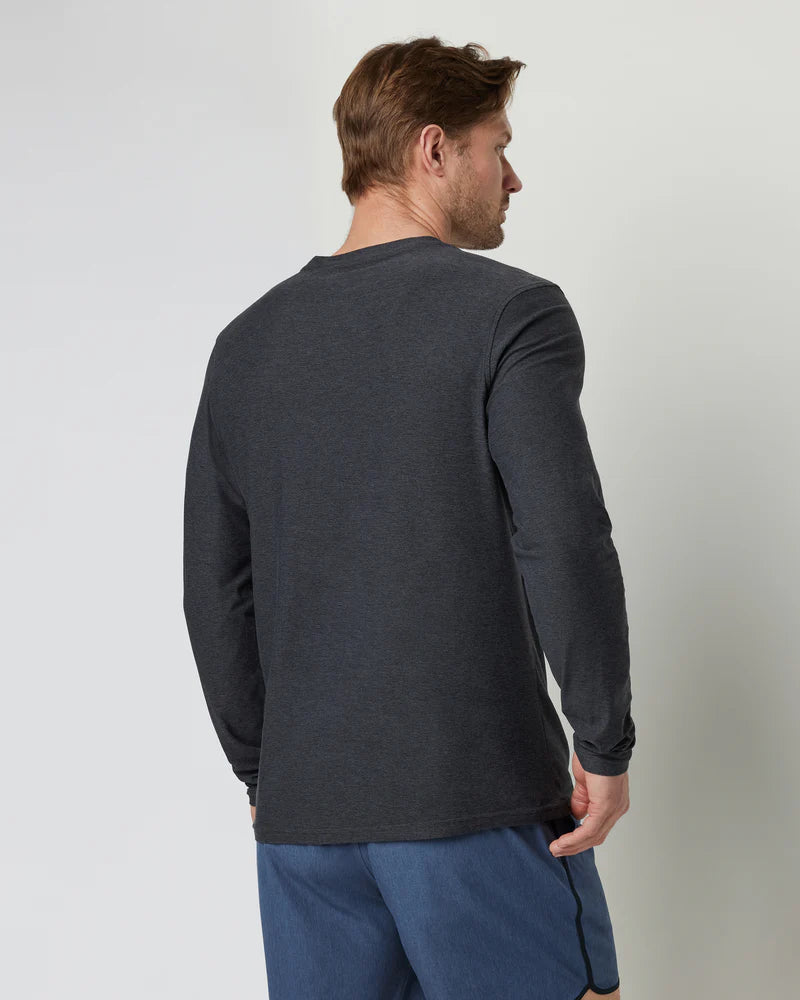 Vuori M's Long-Sleeve Strato Tech Tee | Charcoal Heather