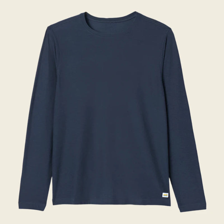 Vuori M's Long-Sleeve Strato Tech Tee | Navy Heather