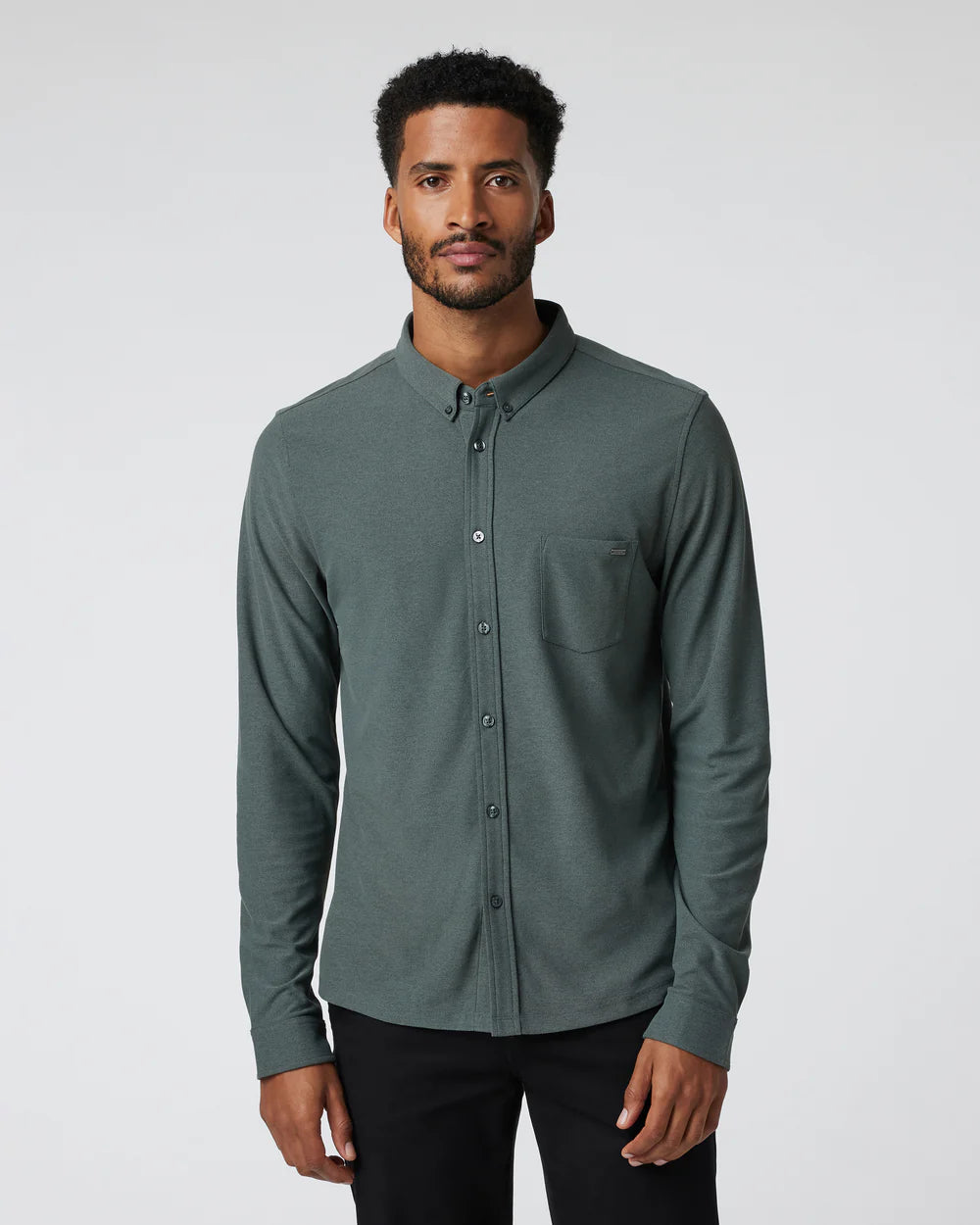 Vuori Long-Sleeve Ace Button Down Smoked Beryl