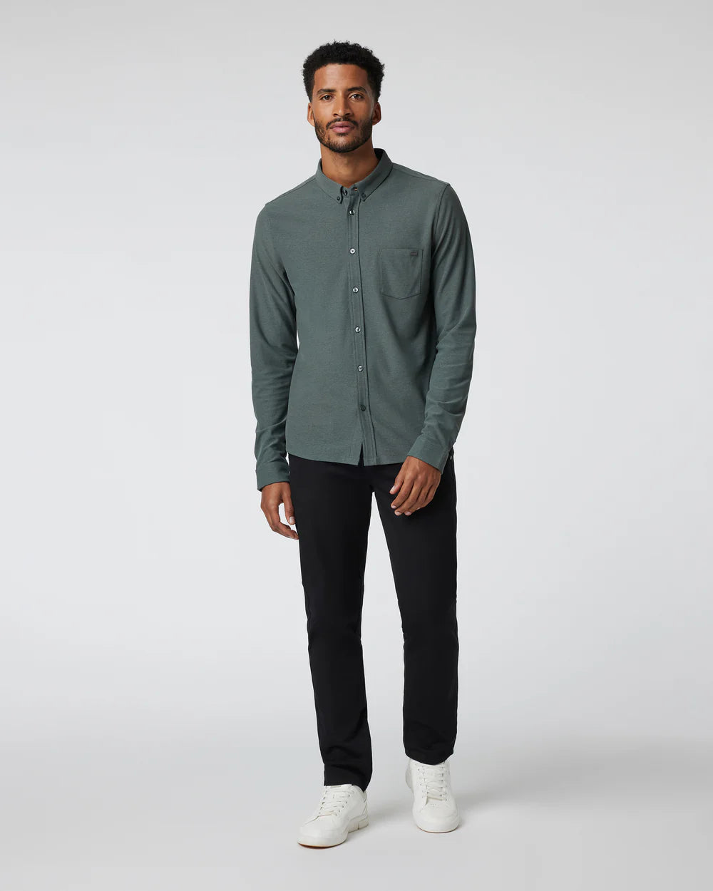 Vuori Long-Sleeve Ace Button Down Smoked Beryl