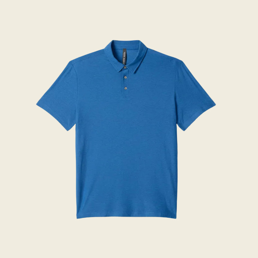 Blue polo shirt on a white background
