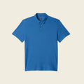 Blue polo shirt on a white background