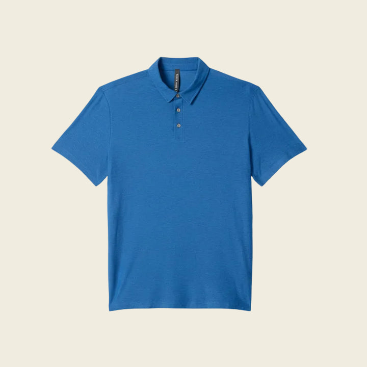Blue polo shirt on a white background