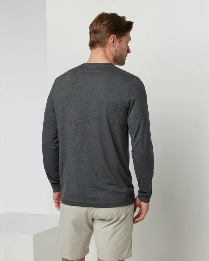 Vuori M's L/S Ease Performance Henley | Charcoal Heather