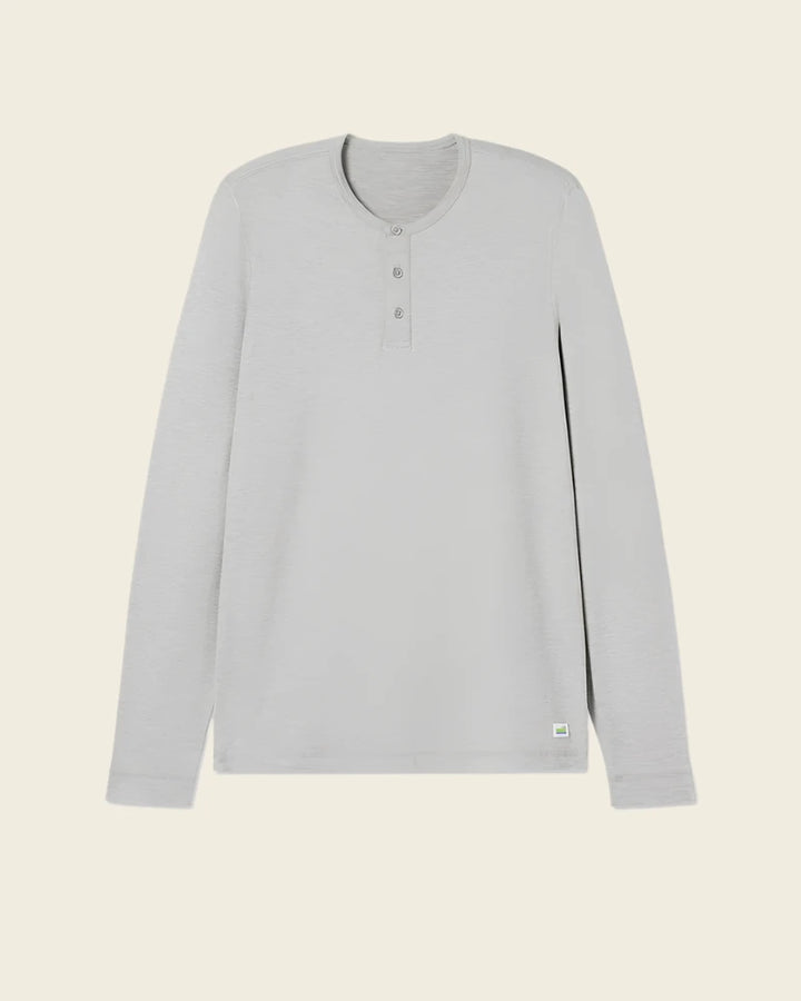 Vuori M's L/S Ease Performance Henley | Light Grey Heather