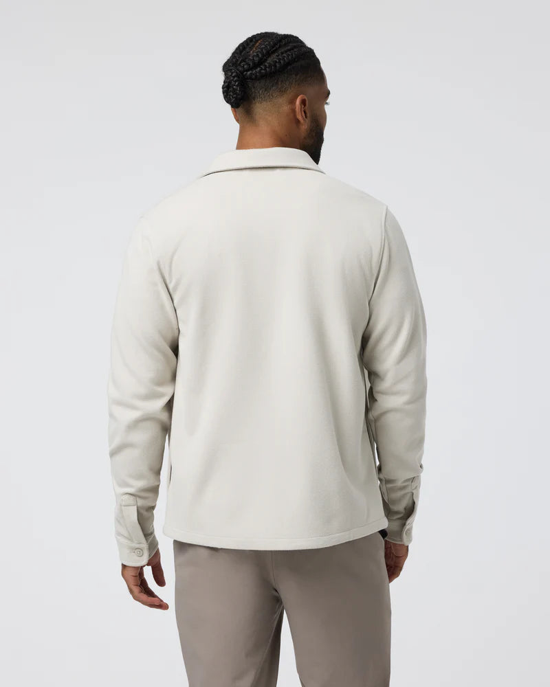 Vuori Beldon Shirt Jacket Knit Twill | Oatmeal