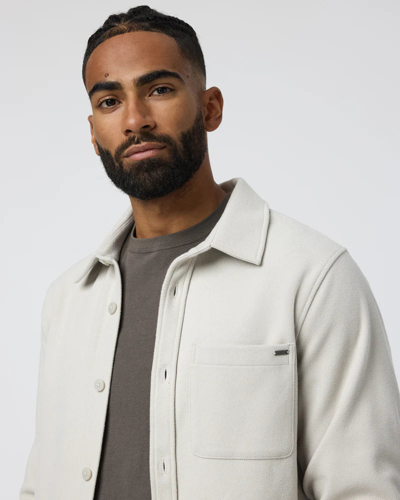 Vuori Beldon Shirt Jacket Knit Twill | Oatmeal
