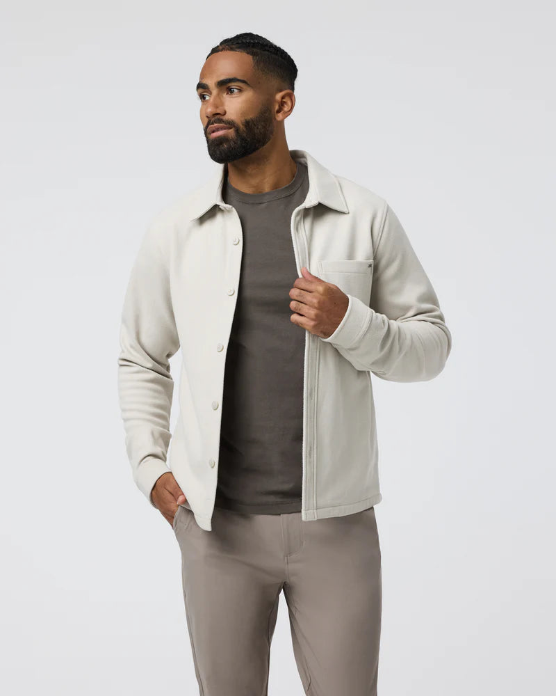 Vuori Beldon Shirt Jacket Knit Twill | Oatmeal