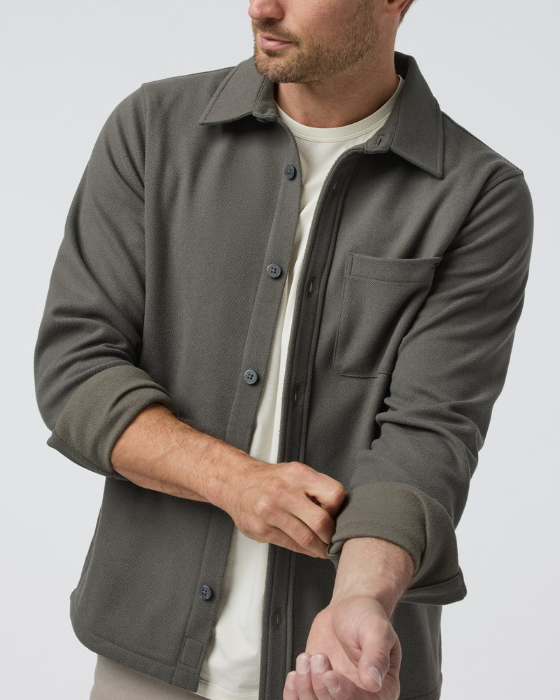 Vuori Beldon Shirt Jacket Knit Twill | Oregano