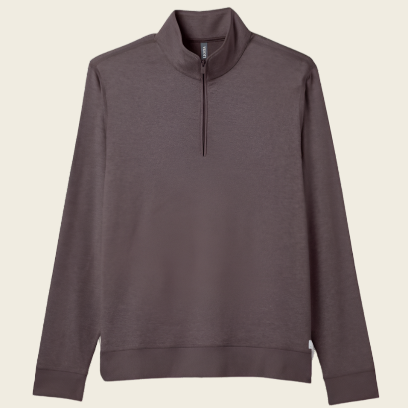 Vuori Ponto 1/2 Zip Mock Neck | Huckleberry Heather