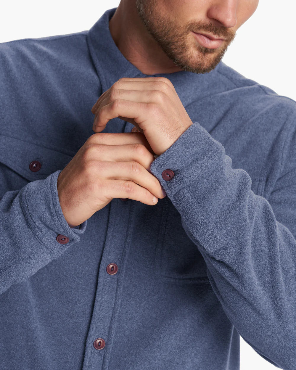Vuori Men's Aspen Shirt Jacket | Azure Heather