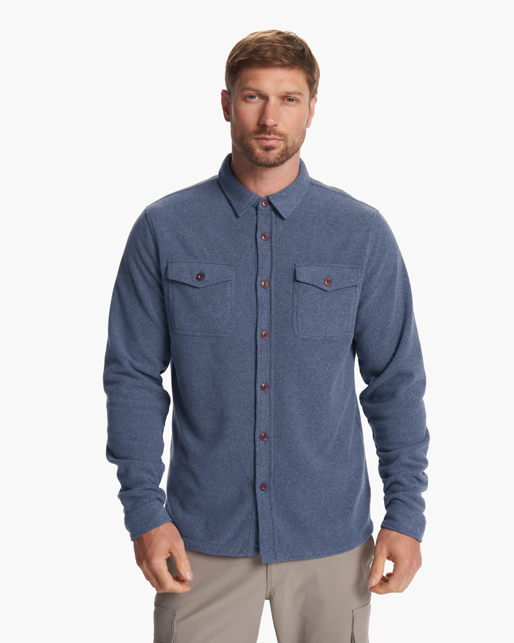 Vuori Men's Aspen Shirt Jacket | Azure Heather