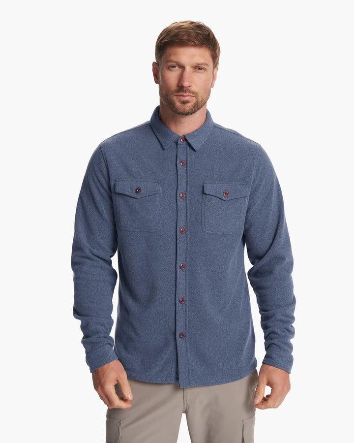 Vuori Men's Aspen Shirt Jacket | Azure Heather
