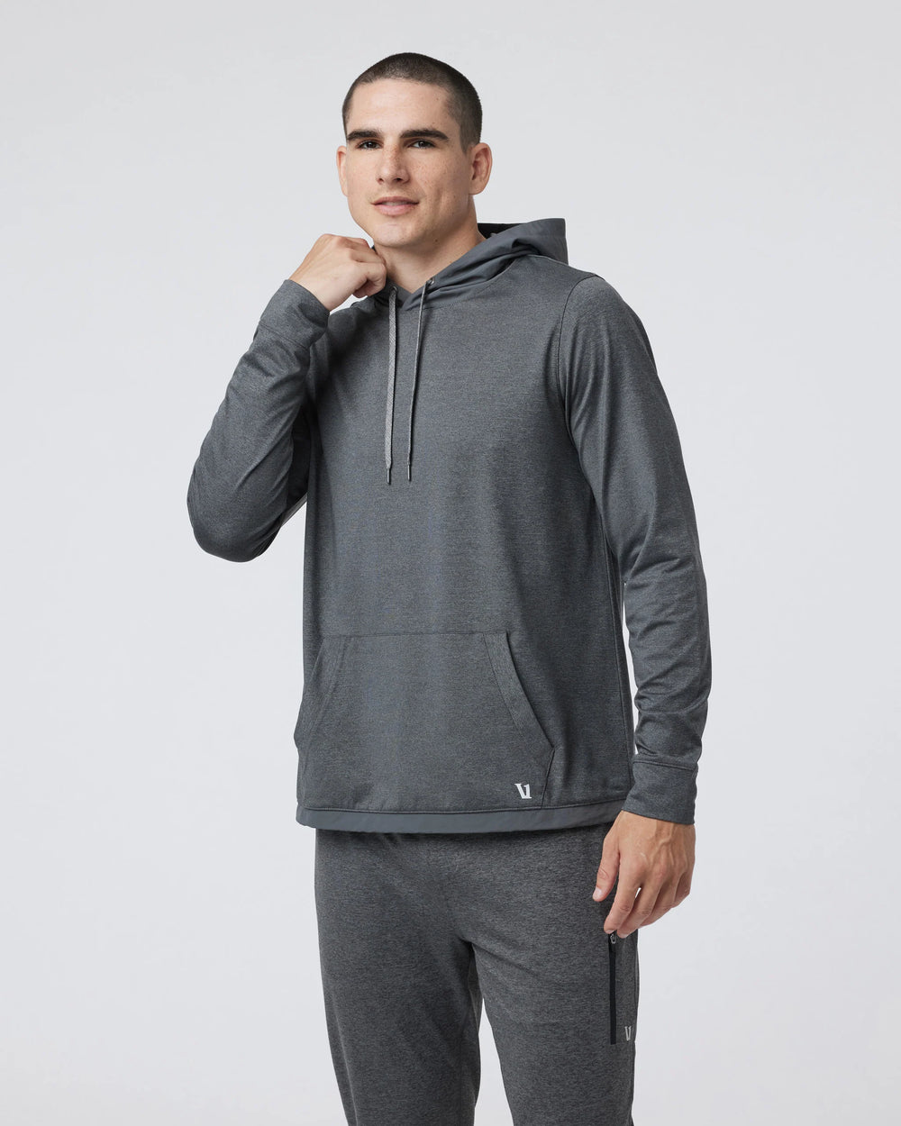 Vuori Men's Sunday Element Hoodie | Charcoal Heather 