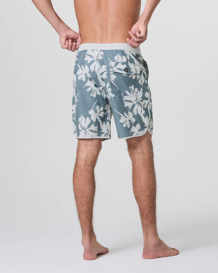 Vuori Men's Cruise Boardshort | Dusty Blue Plumeria