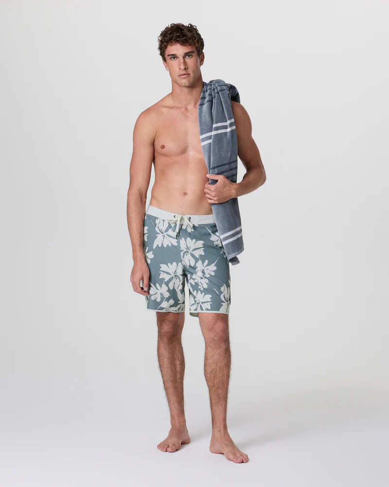 Vuori Men's Cruise Boardshort | Dusty Blue Plumeria