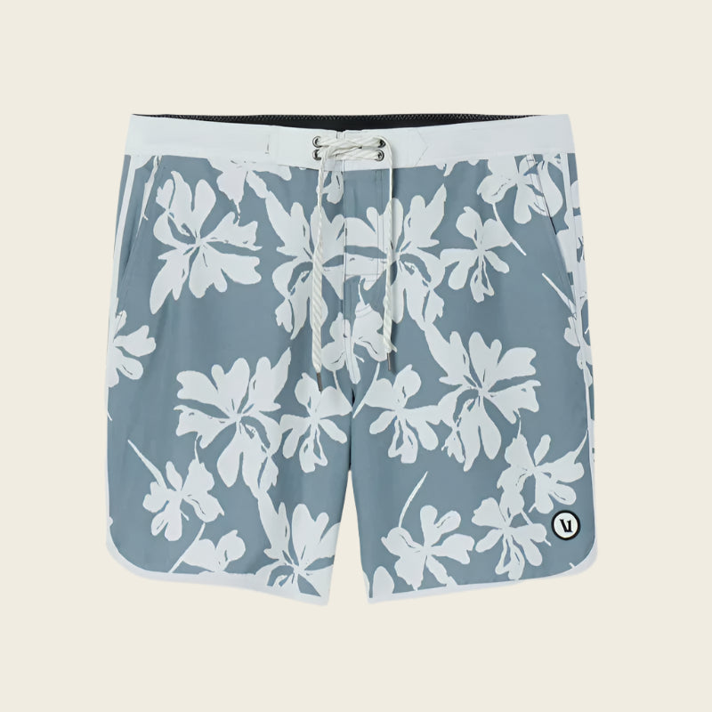 Vuori Men's Cruise Boardshort | Dusty Blue Plumeria