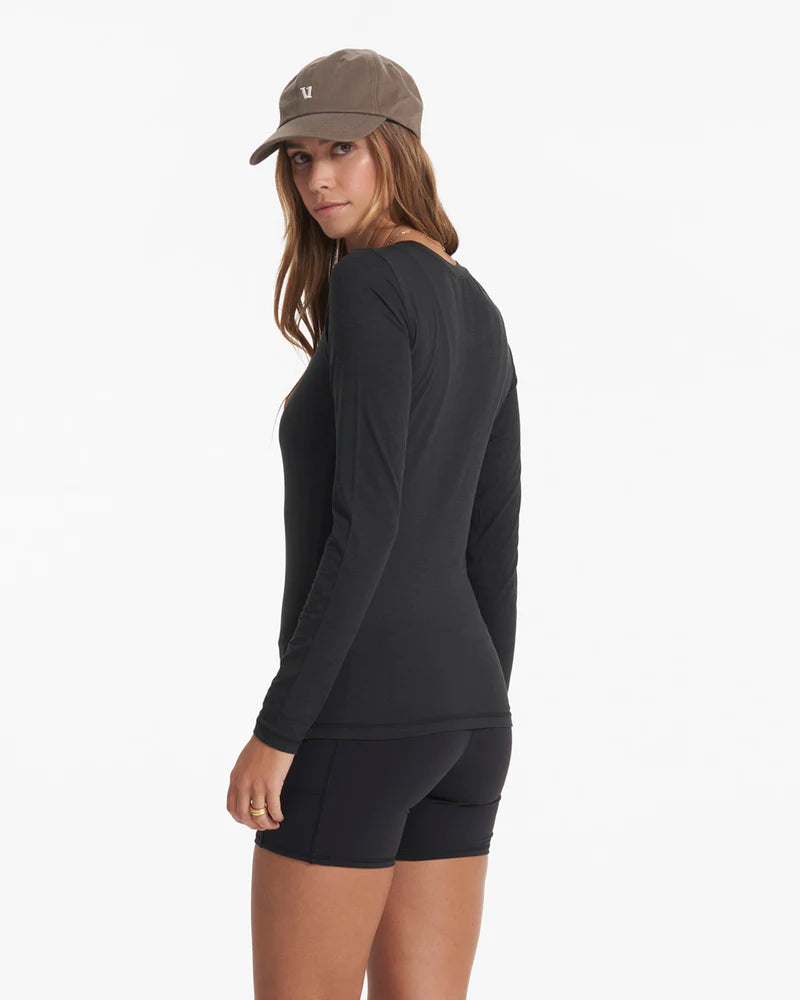 Vuori Women's L/S Lux Crew Black Heather