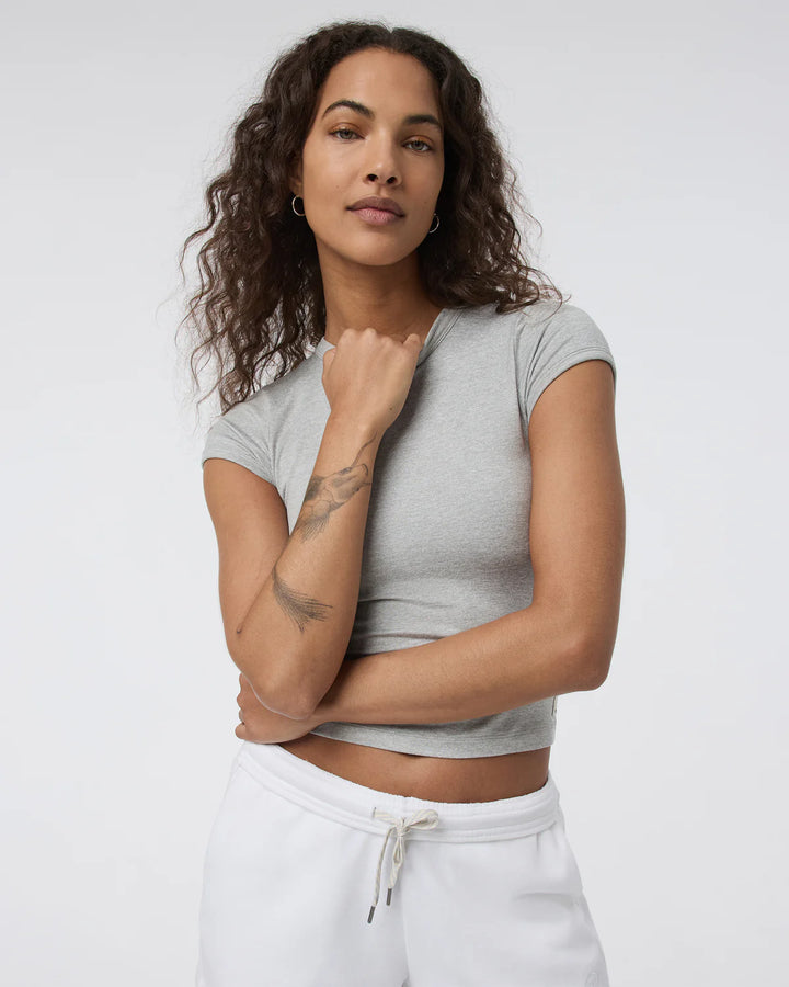 Vuori Halo Baby Tee | Pale Grey Heather