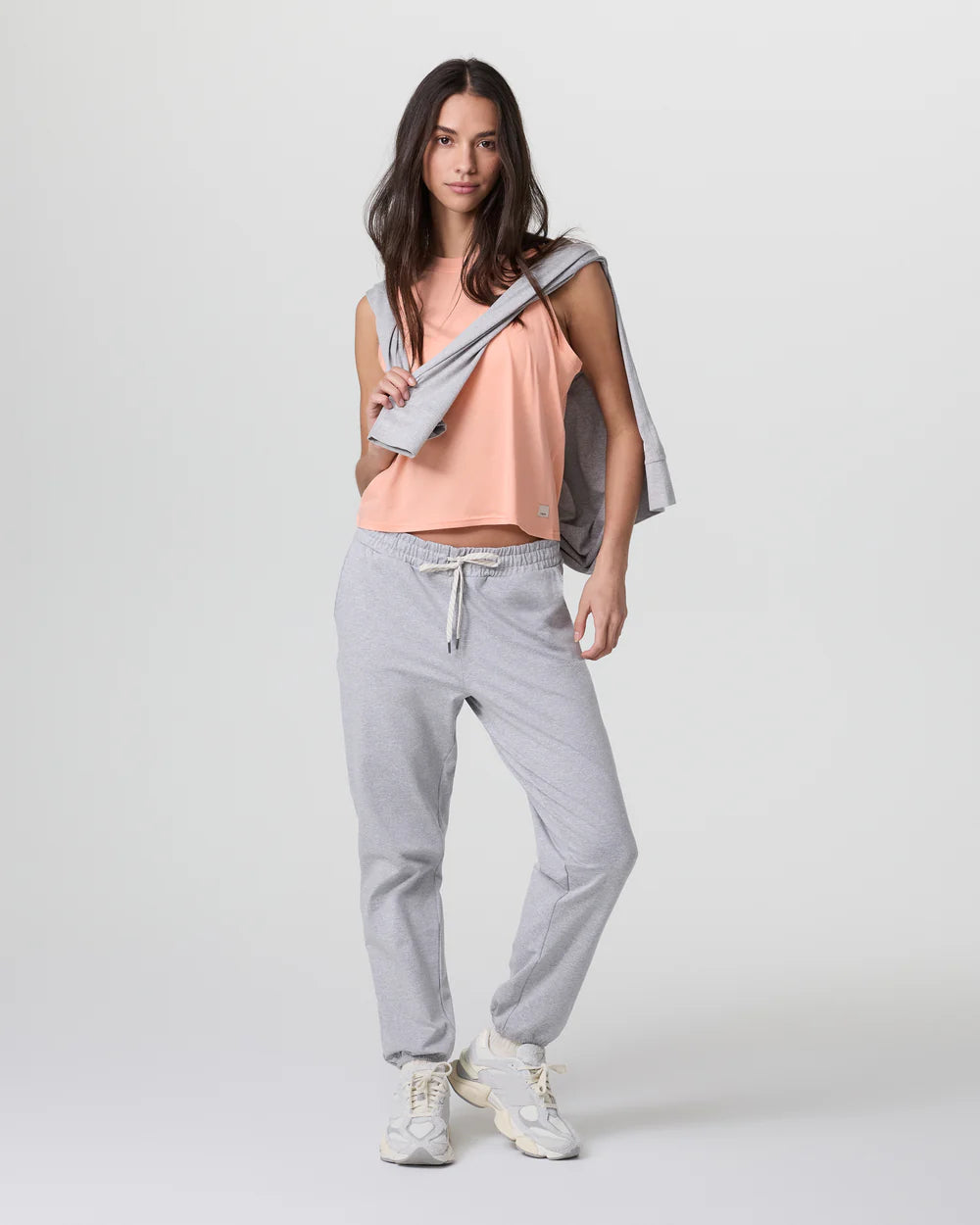 Vuori Women's Energy Top | Bright Peach Heather