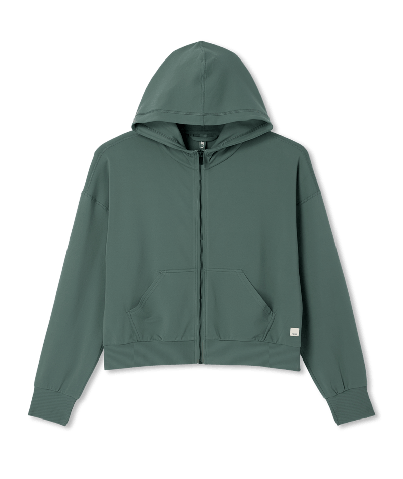 Vuori Halo Modern Fluu Zip Hoodie | Agate Green