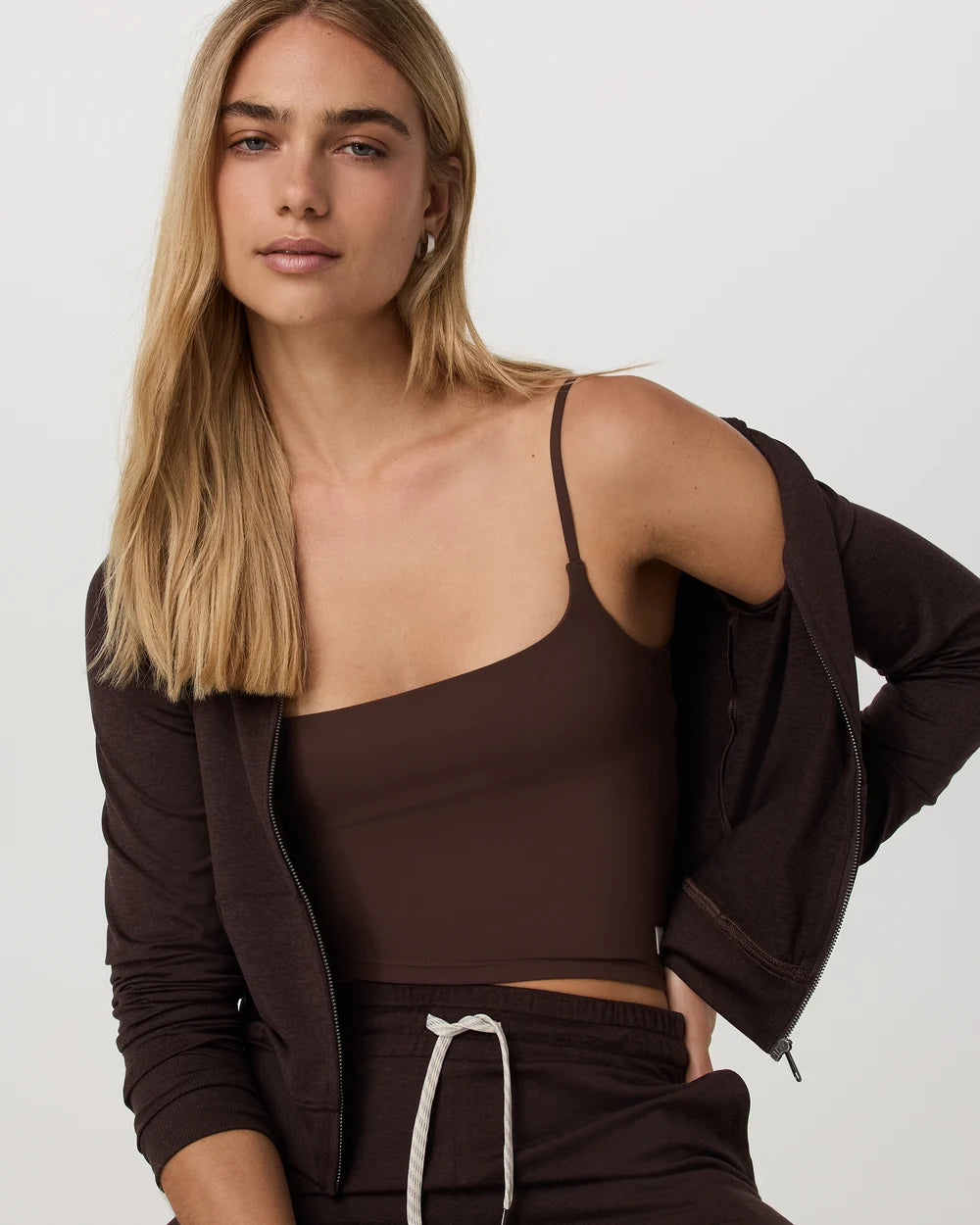 Vuori Halo Mini Full Zip Hoodie | Java Heather
