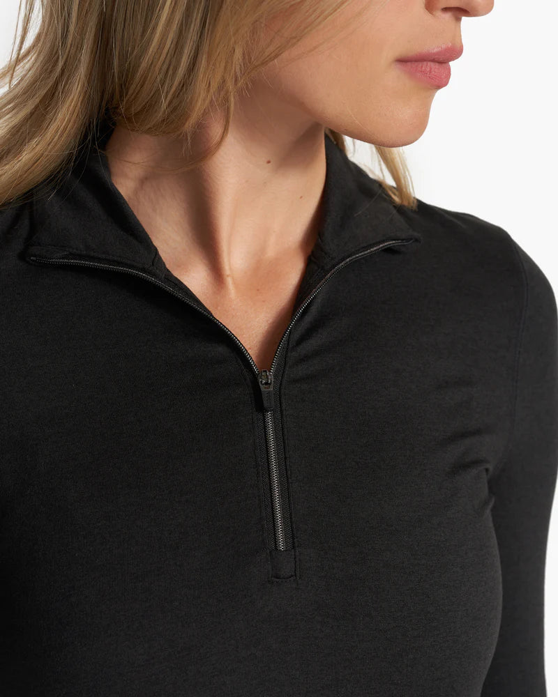 Vuori Halo Essential Half Zip Black Heather