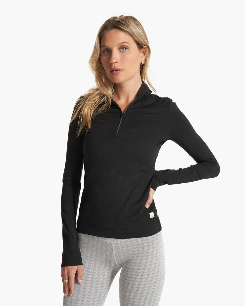 Vuori Halo Essential Half Zip Black Heather