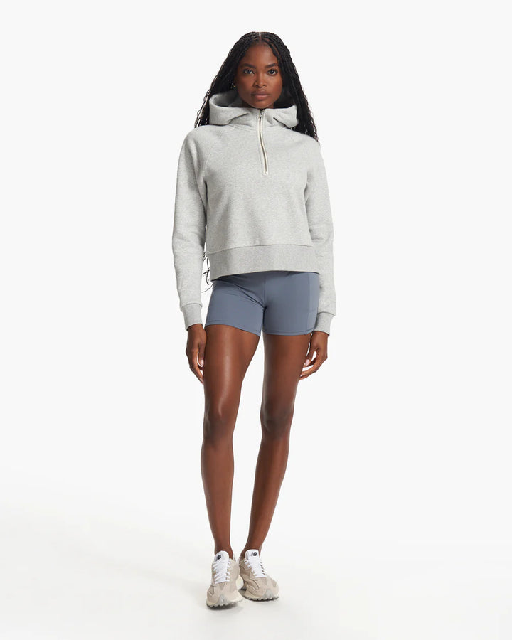 Vuori Women's Restore Half Zip Hoodie | Light Heather Grey
