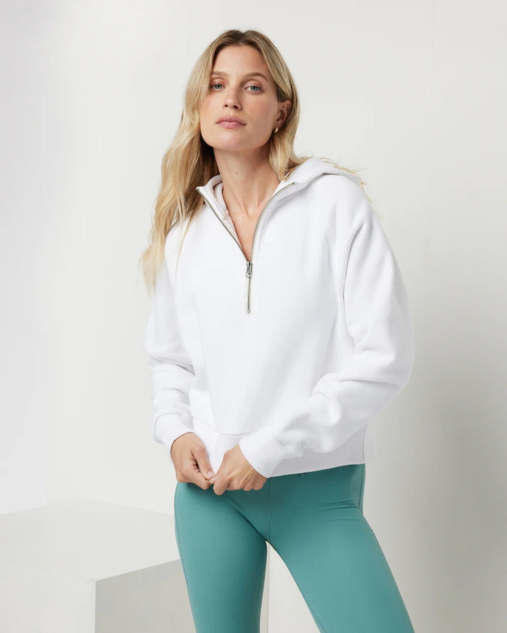 Vuori Women's Restore Half Zip Hoodie | White