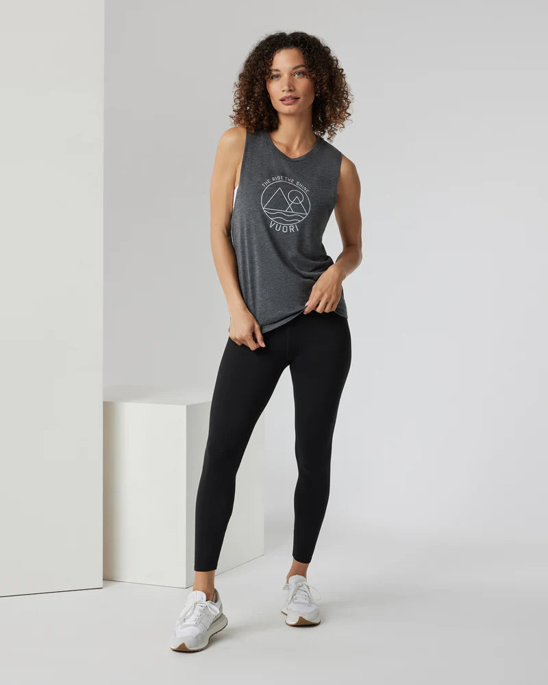 Vuori W's The Rise The Shine Tank Charcoal Heather