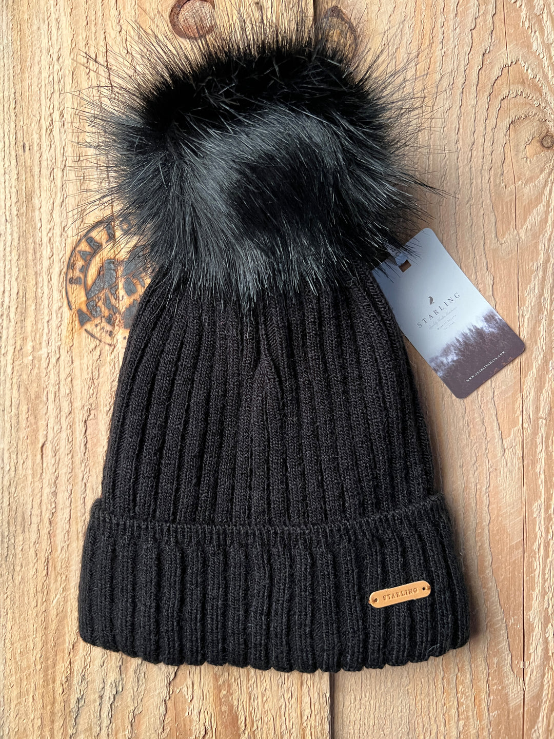 Starling Women's Faux Fur Pom Hat Vanessa Black color I