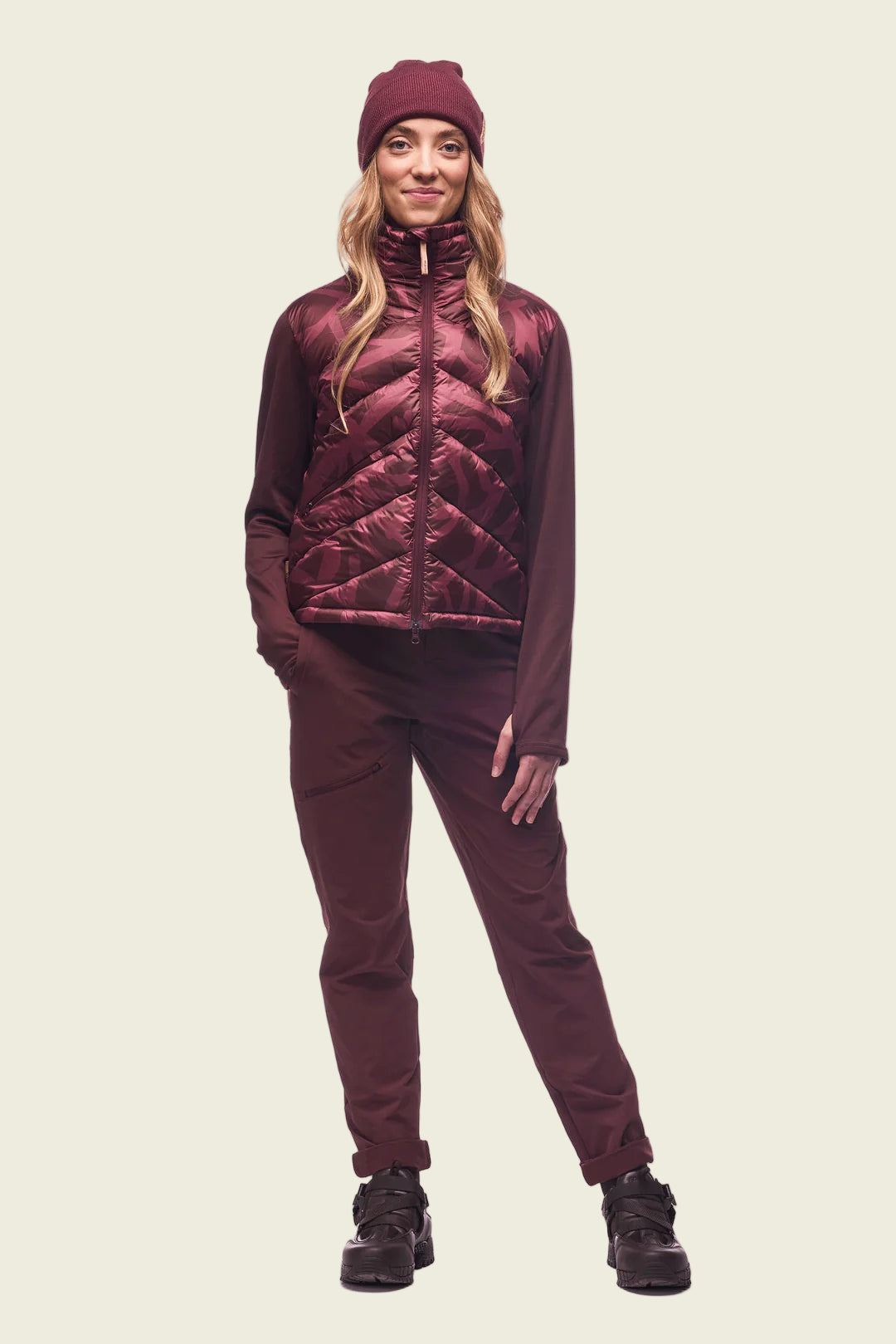 Indyeva Poplun Full Zip | Dark Bark Root Print