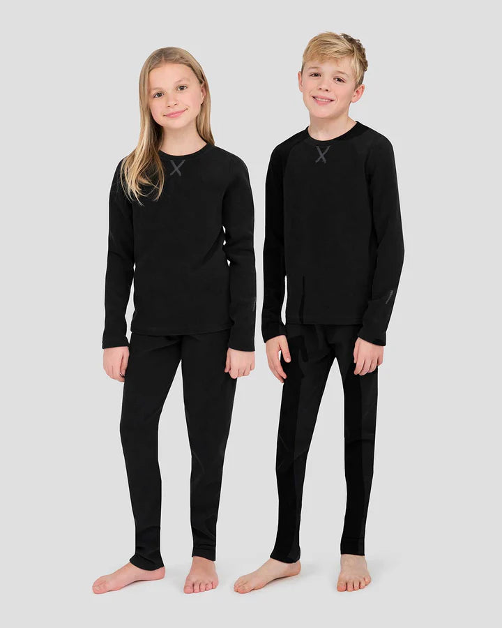 Terramar Kid's 4.0 Thermafleece 2 Piece Set Black