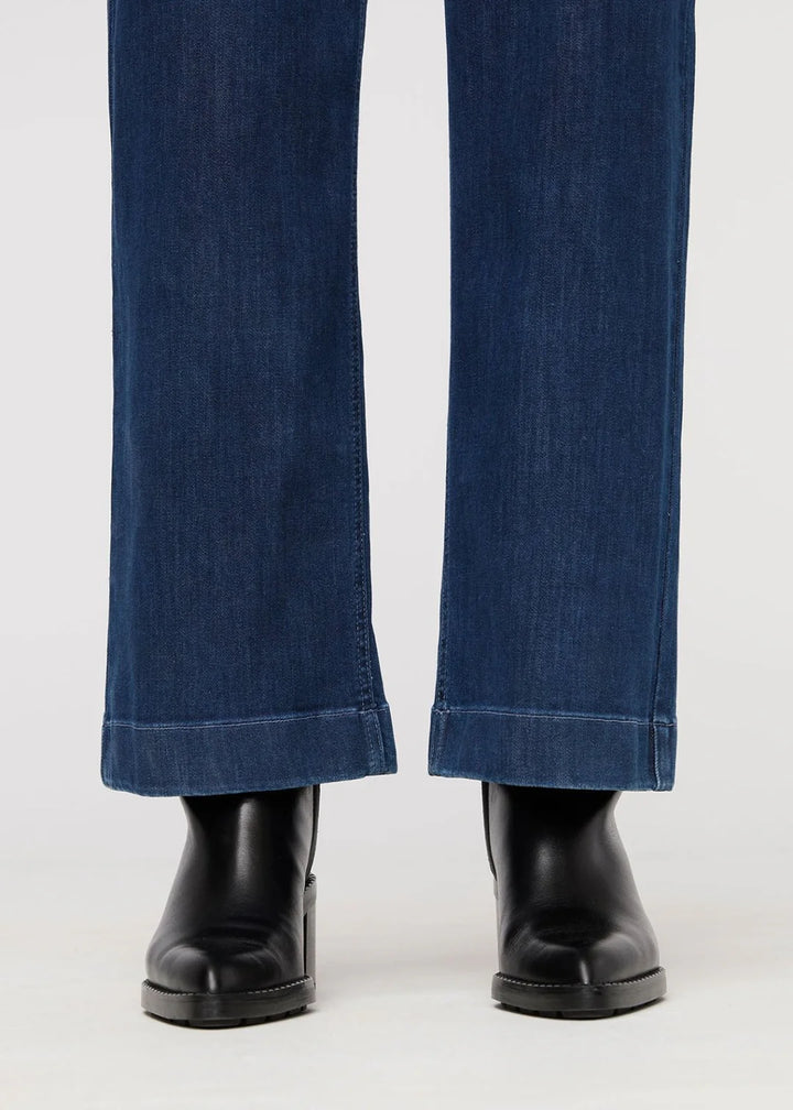 Duer Performance Denim Short Sleeve Jumpsuit | Dark Stone