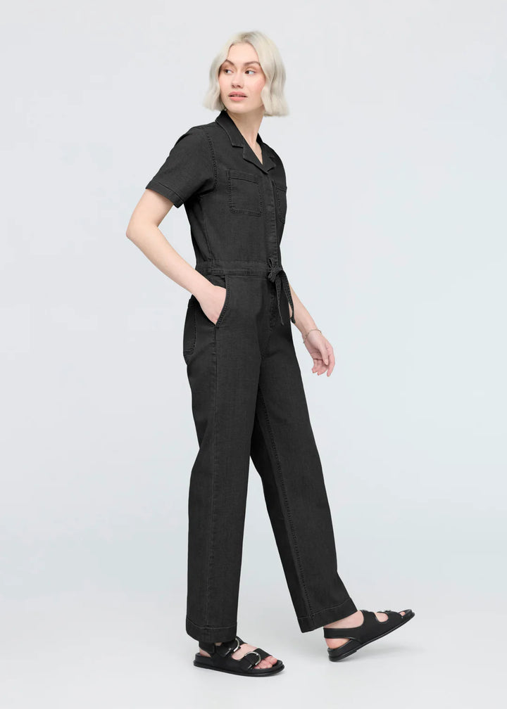 Duer Women's Stretch Canvas Girlfriend Jumpsuit | Black