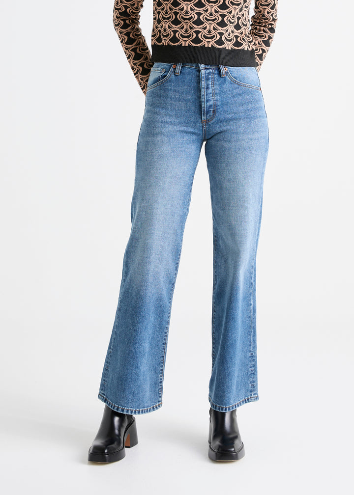 DUER Women's Midweight Performance Denim Wide Leg Vintage Blue