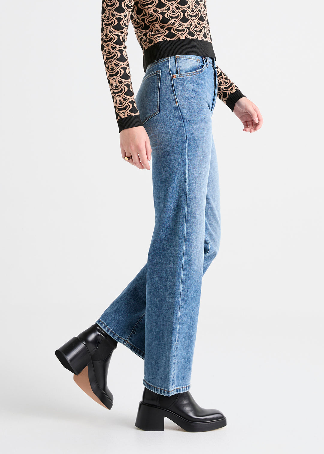 DUER Women's Midweight Performance Denim Wide Leg Vintage Blue
