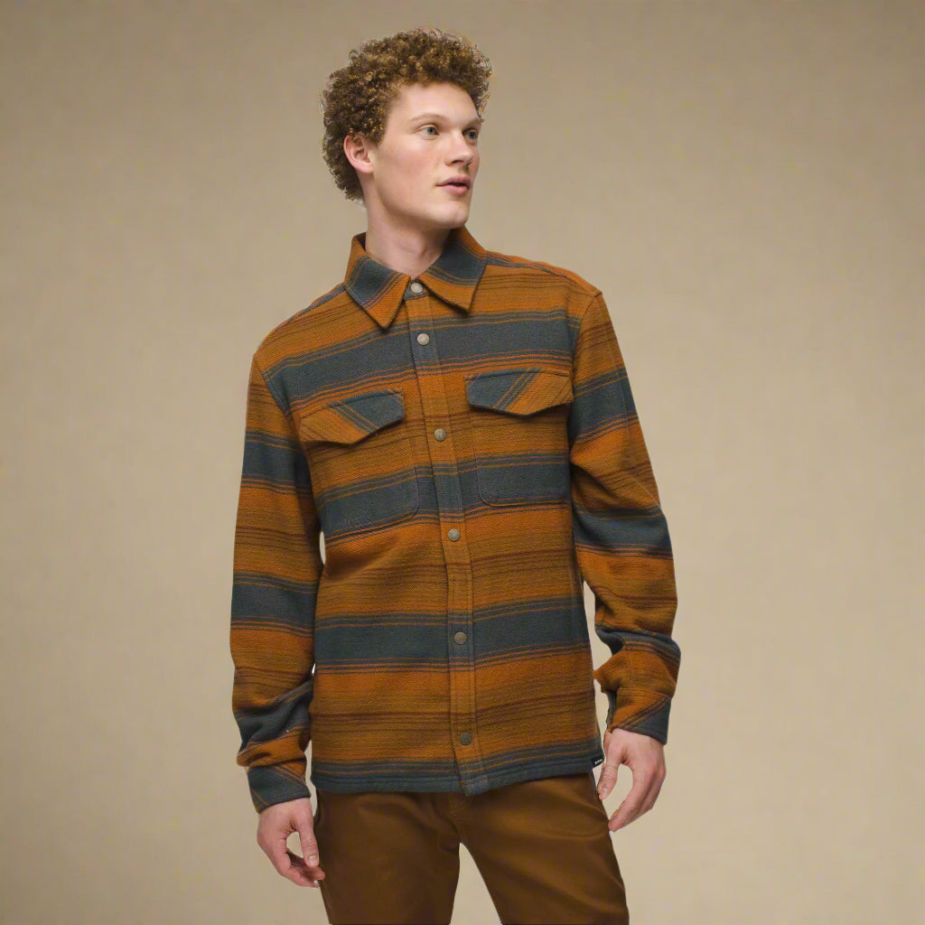 Prana M's Happy Camp Flannel | Sepia