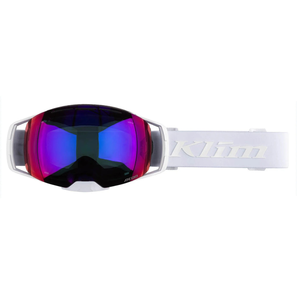 KLIM Aeon Snow Goggle in White Blue Red Mirror