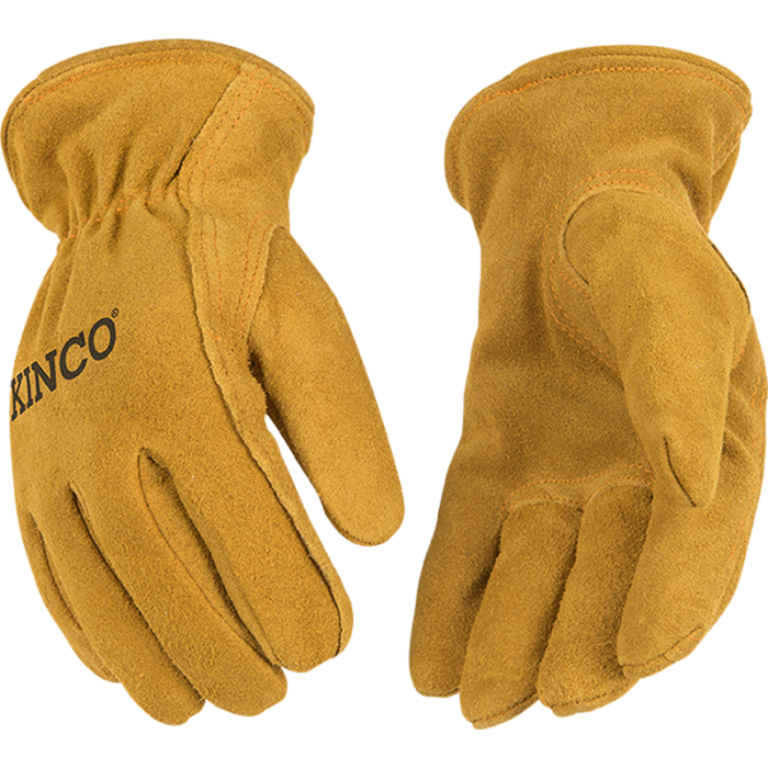 Kinco Kids' Lined Premium Suede Cowhide Driver | Golden