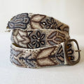 Jenny Krauss Monochromatic Embroidered Wool Belt, Cream