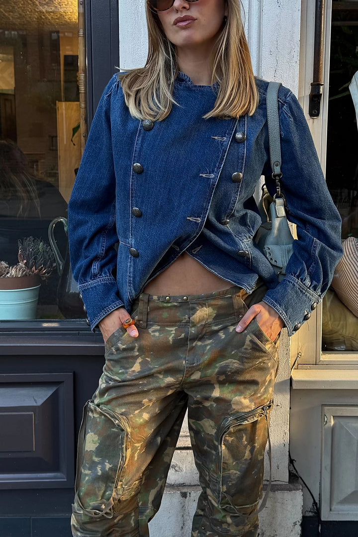 Free People Imogene Denim Officer  Ensign Wash