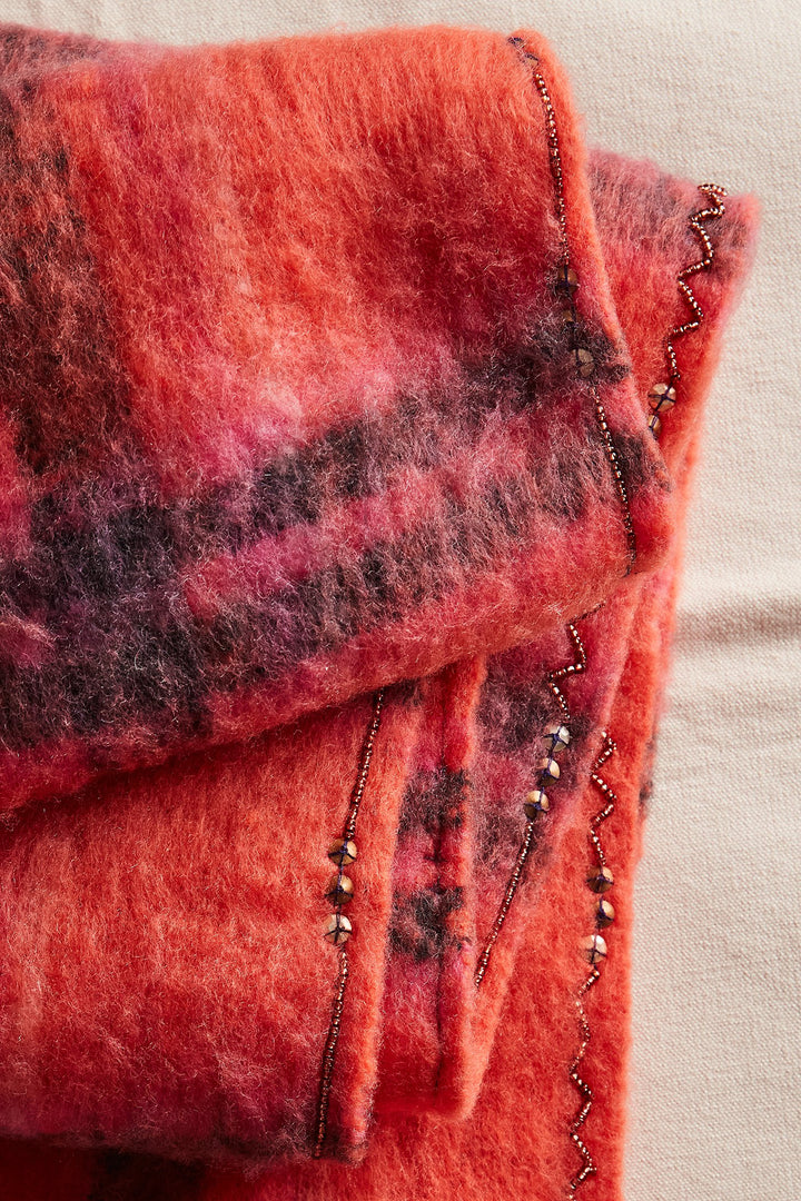 Highland Plaid Skinny Scarf | Pink Combo