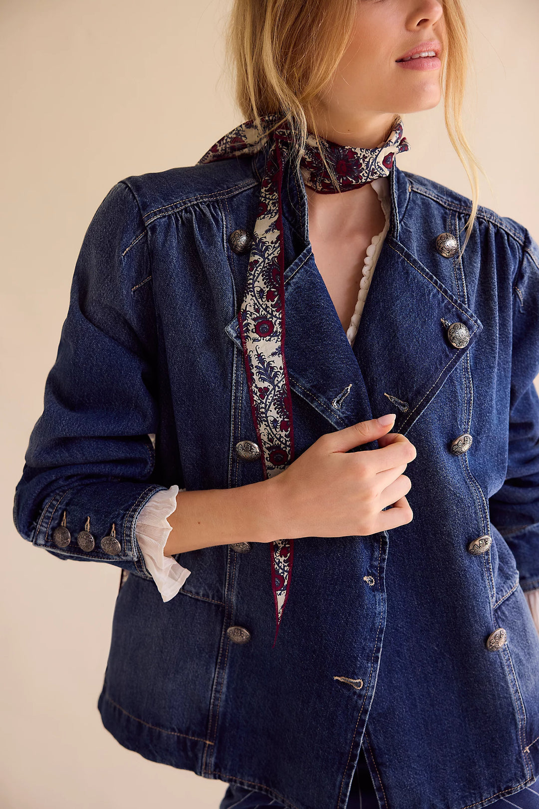 Free People Imogene Denim Officer  Ensign Wash