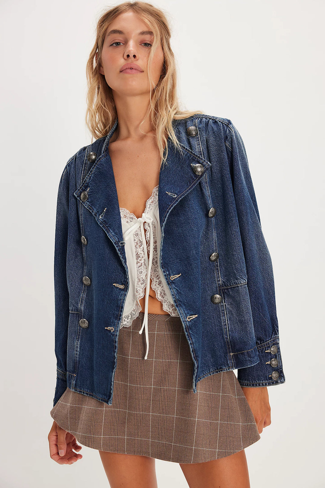 Free People Imogene Denim Officer  Ensign Wash