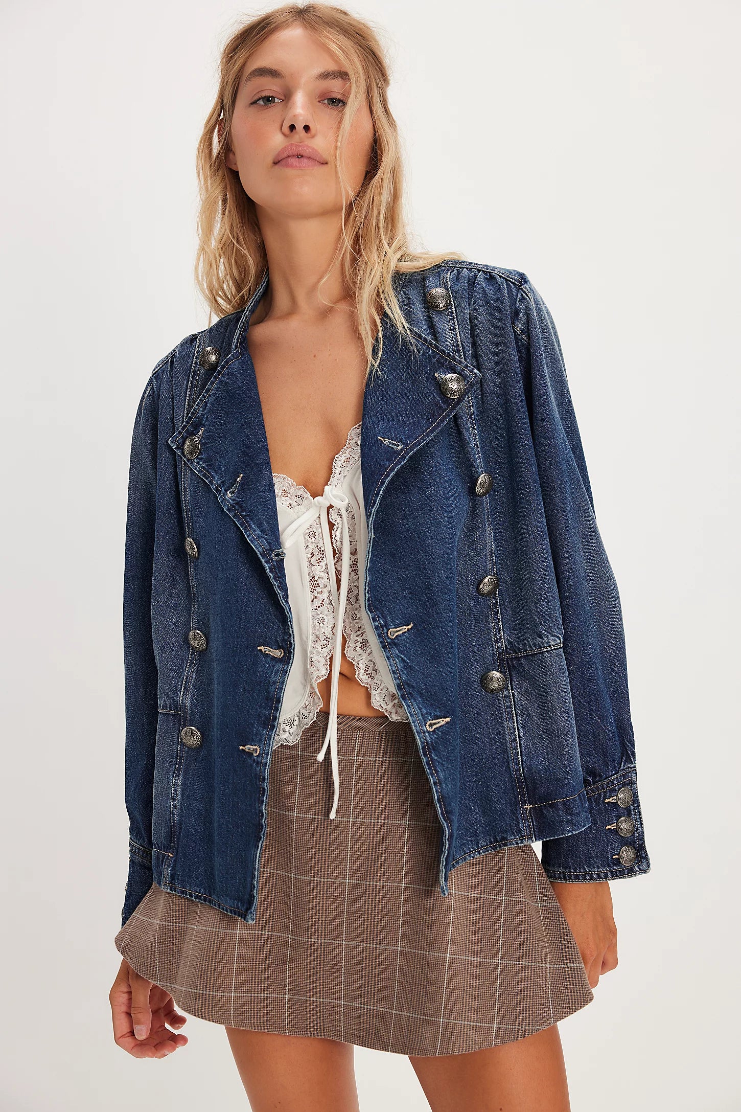 Free People Imogene Denim Officer  Ensign Wash