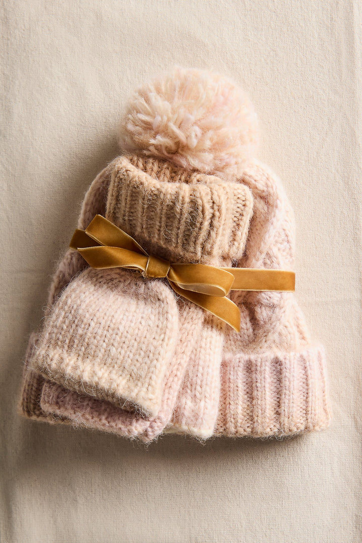 Free People Rainbow Run Hat + Gloves | Ivory